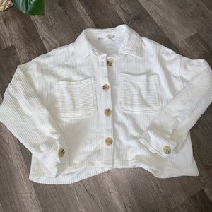 Cute buttery soft white button up/flannel